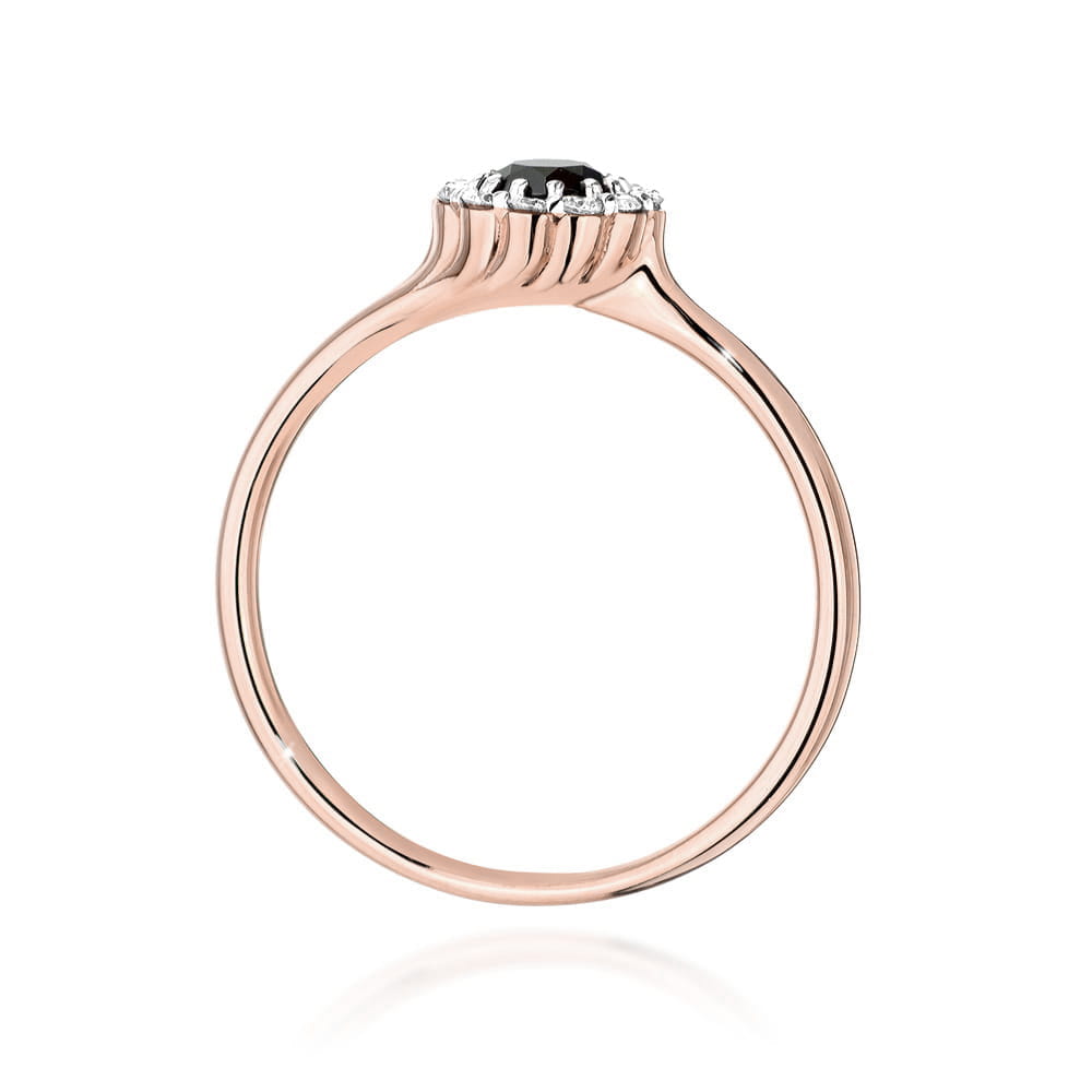 Gold Ring With Black And White Diamonds