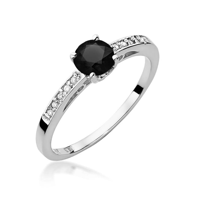 Gold Ring With Black And White Diamonds