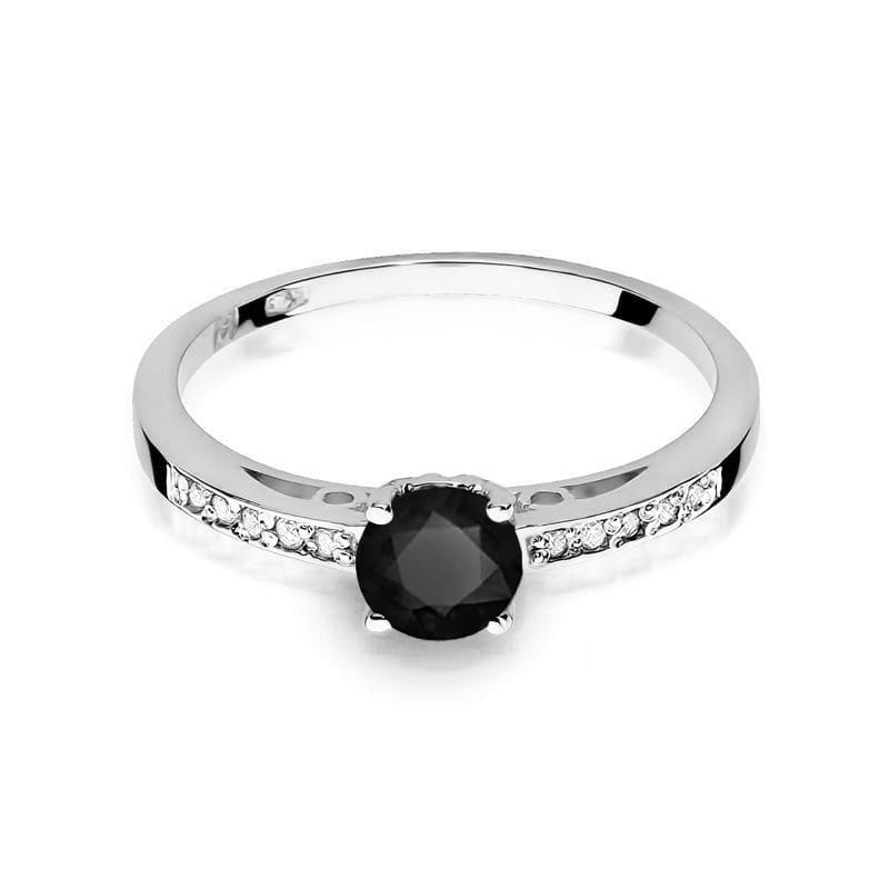 Gold Ring With Black And White Diamonds