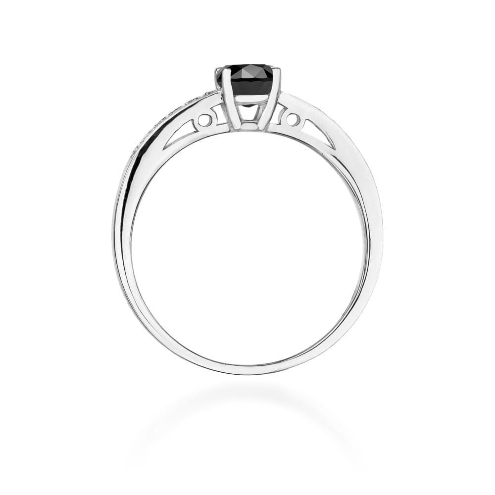 Gold Ring With Black And White Diamonds
