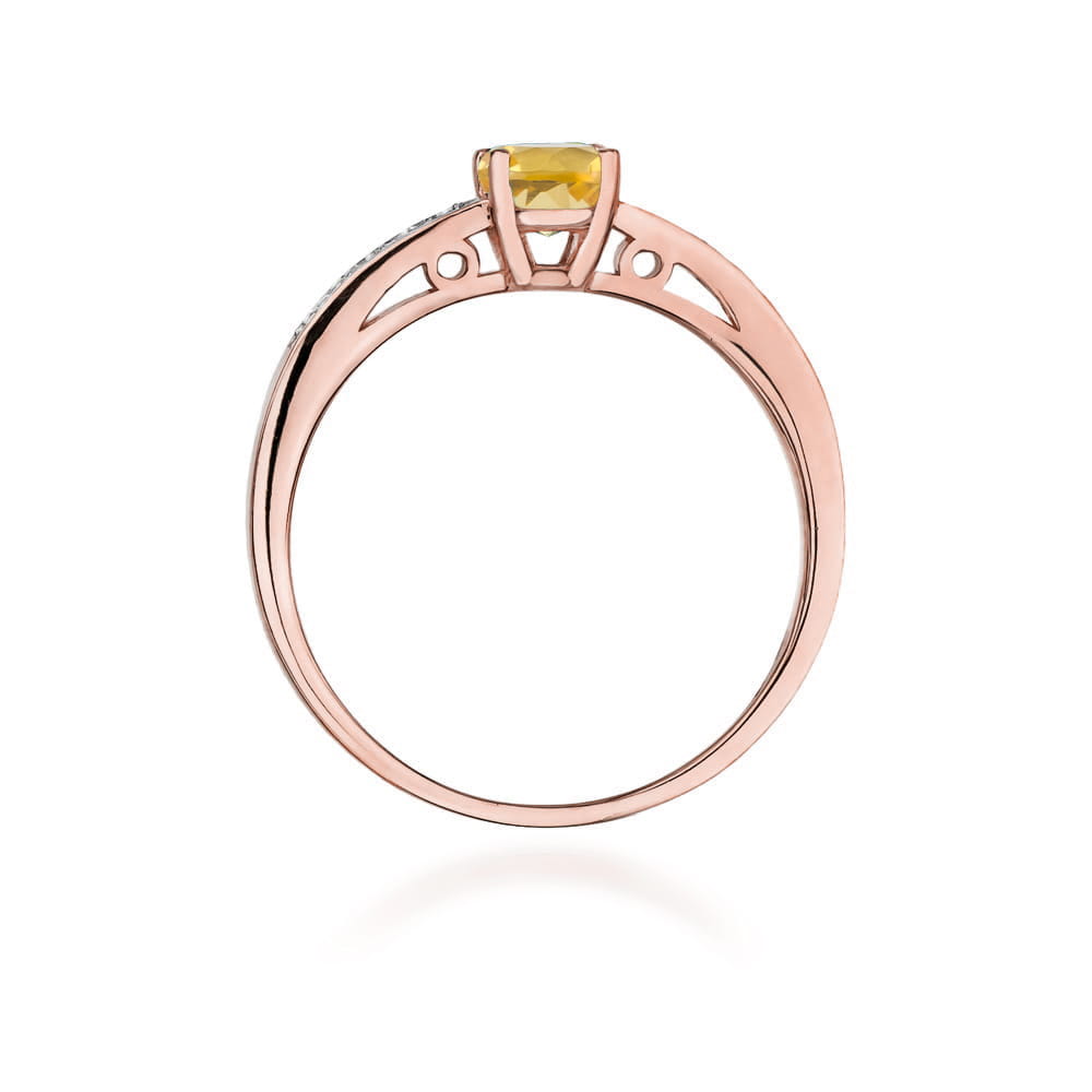 Gold Ring With Citrine And Diamonds