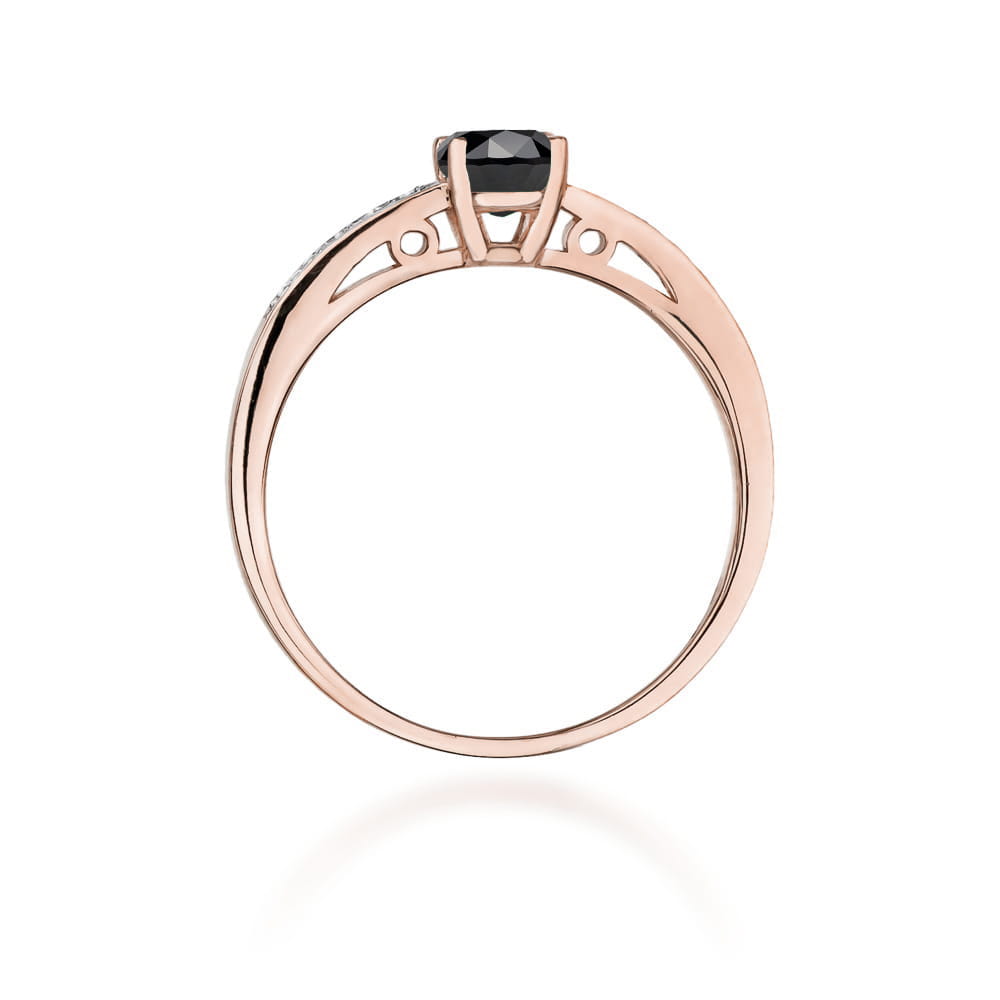 Gold Ring With Black And White Diamonds