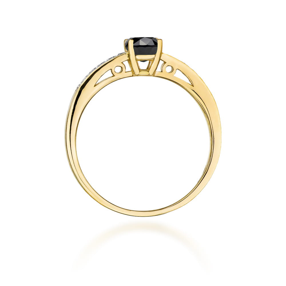 Gold Ring With Black And White Diamonds