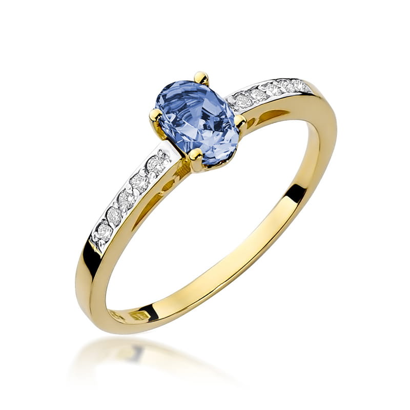 Gold Ring With Tanzanite And Diamonds