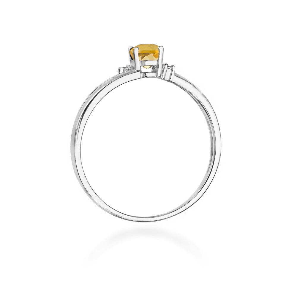 Gold Ring With Citrine And Diamonds