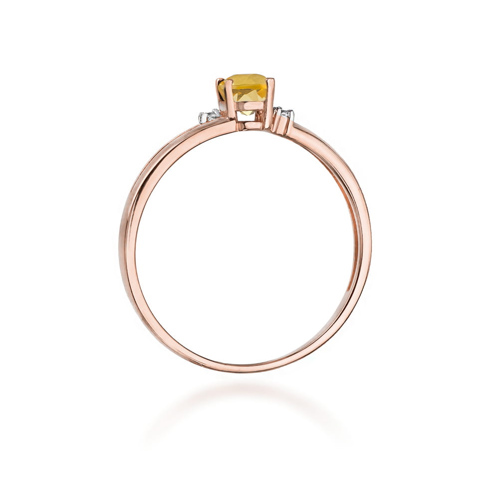 Gold Ring With Citrine And Diamonds