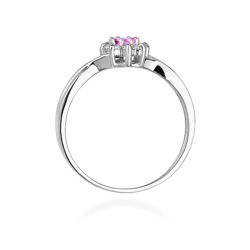 Gold Ring With Pink Topaz And Diamonds