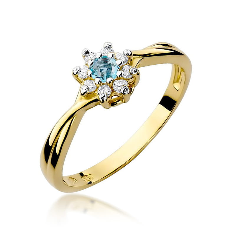 Gold Ring With Topaz And Diamonds
