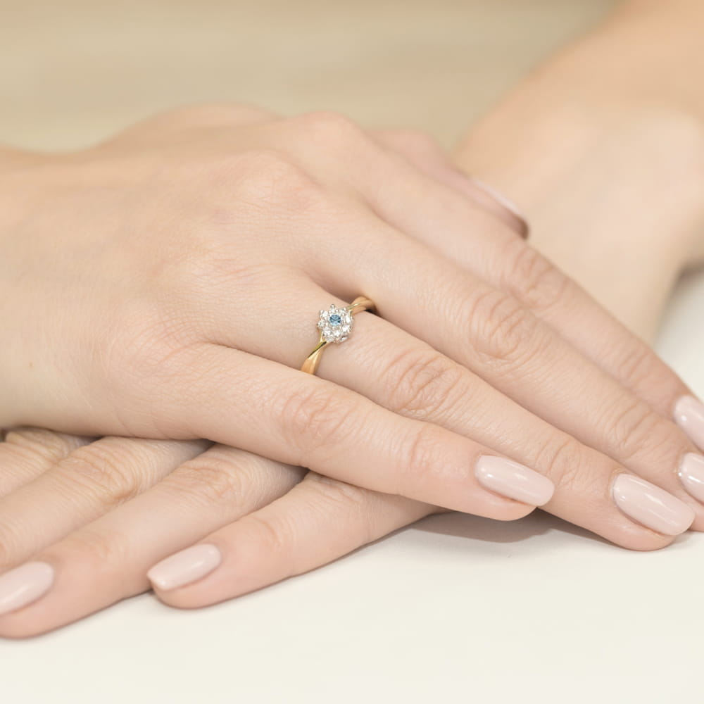Gold Ring With Topaz And Diamonds