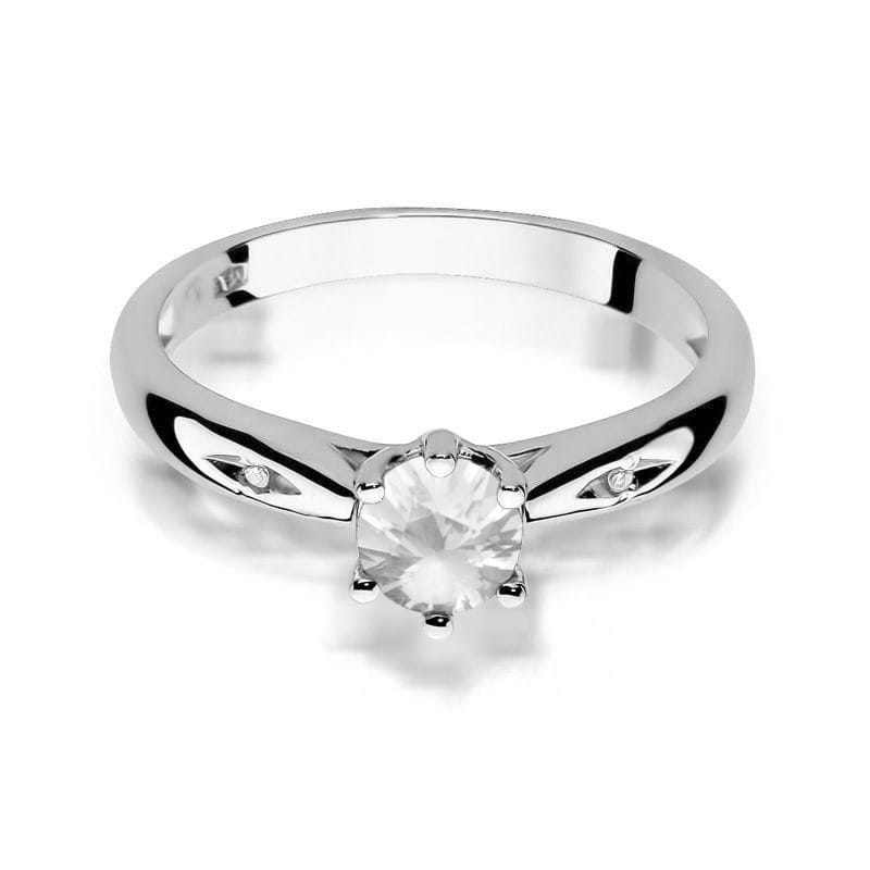 Gold Ring With White Sapphire And Diamonds