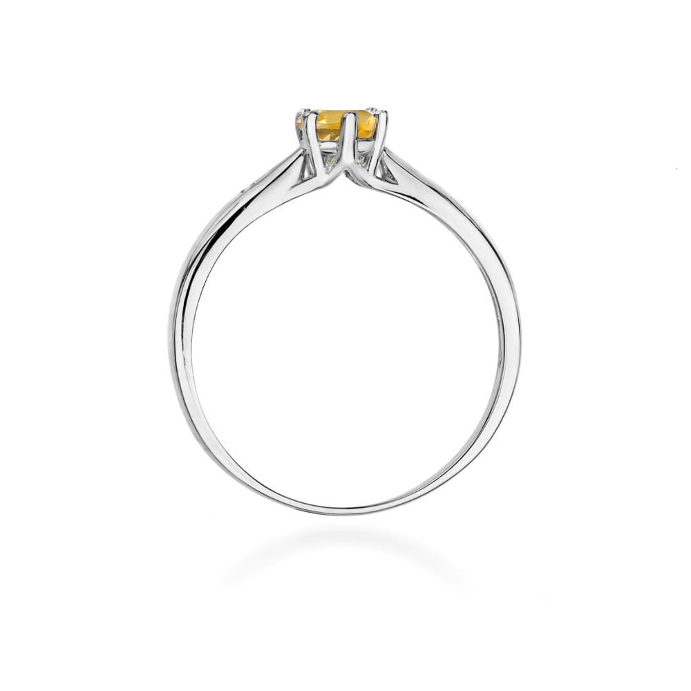Gold Ring With Citrine And Diamonds