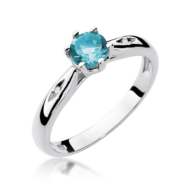 Gold Ring With Topaz And Diamonds
