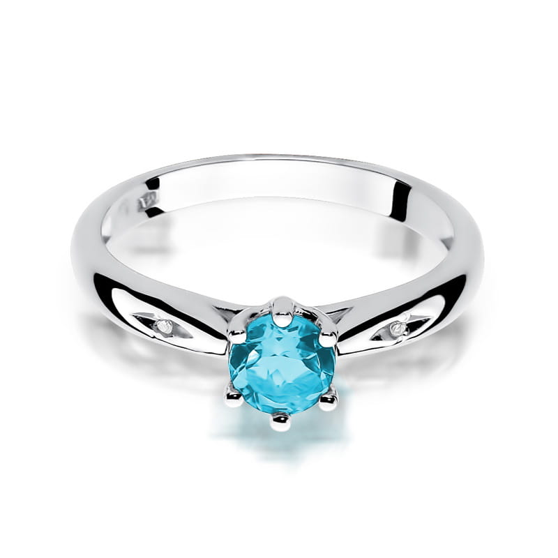 Gold Ring With Topaz And Diamonds