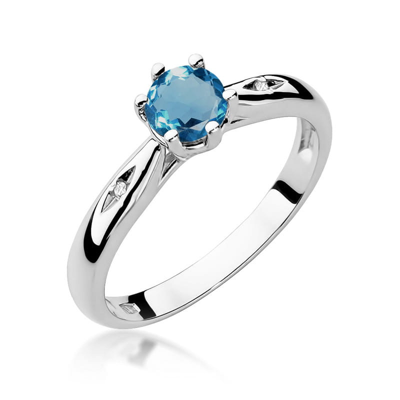 Gold Ring With London Topaz And Diamonds