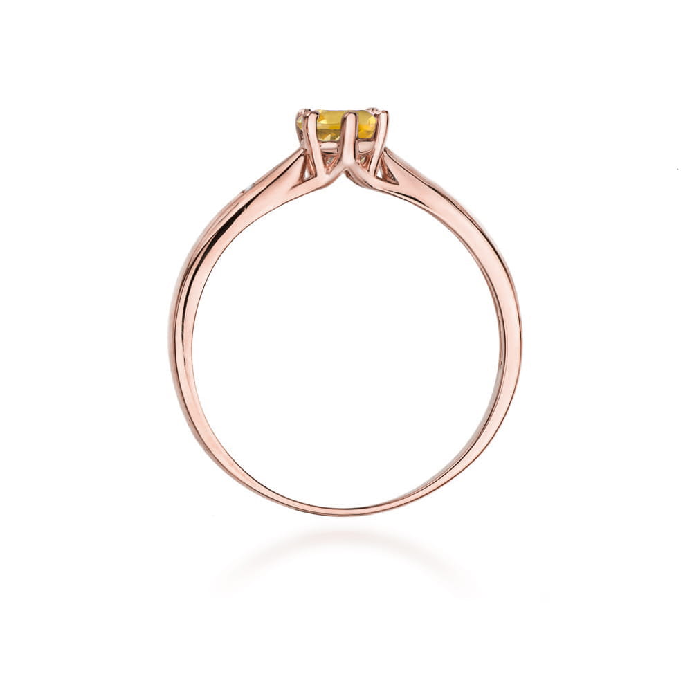 Gold Ring With Citrine And Diamonds