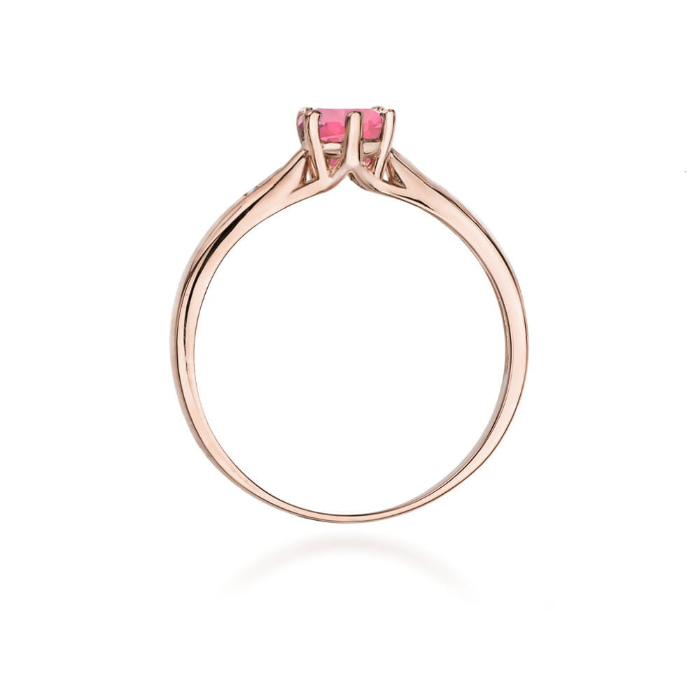 Gold Ring With Pink Topaz And Diamonds
