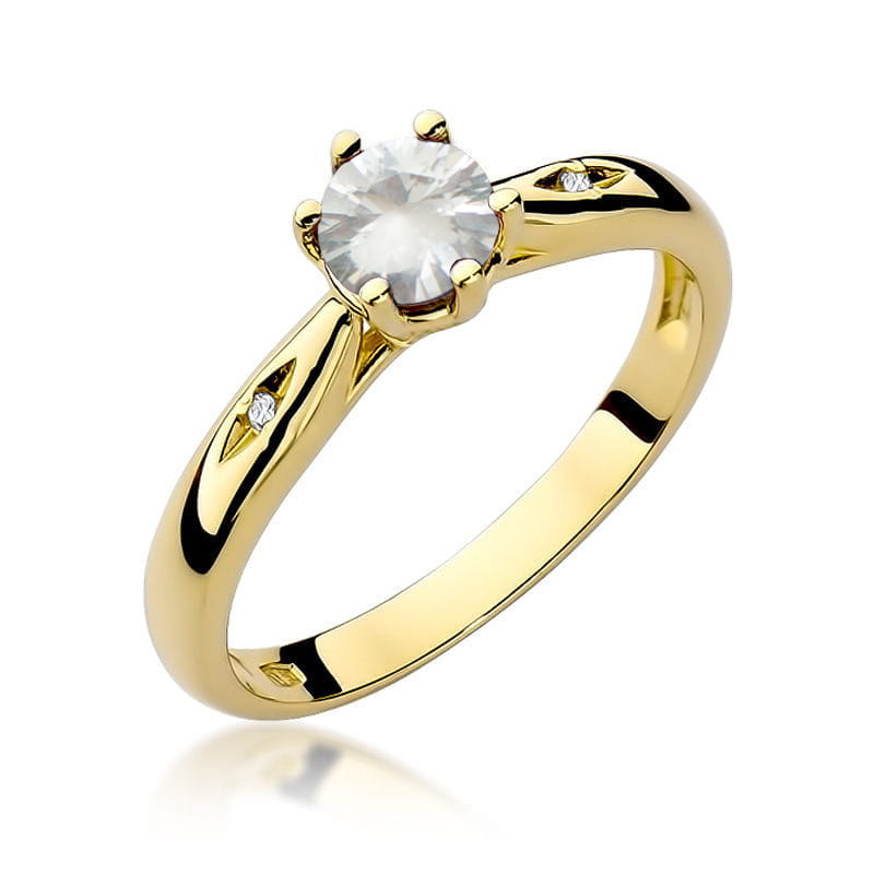 Gold Ring With White Sapphire And Diamonds