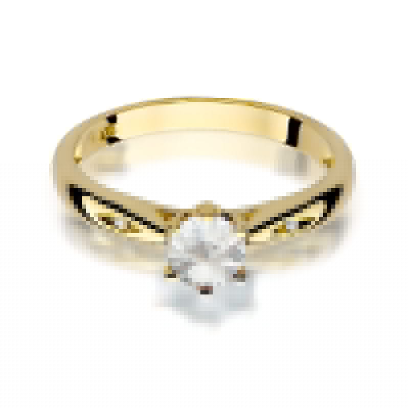 Gold Ring With White Sapphire And Diamonds