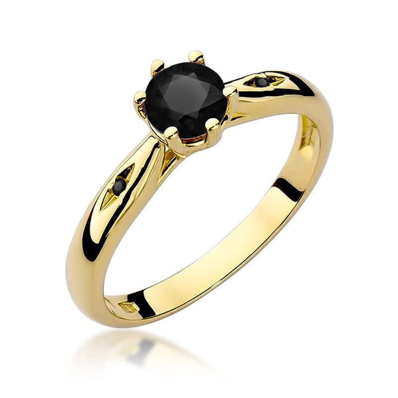 Gold Ring With Black Diamond