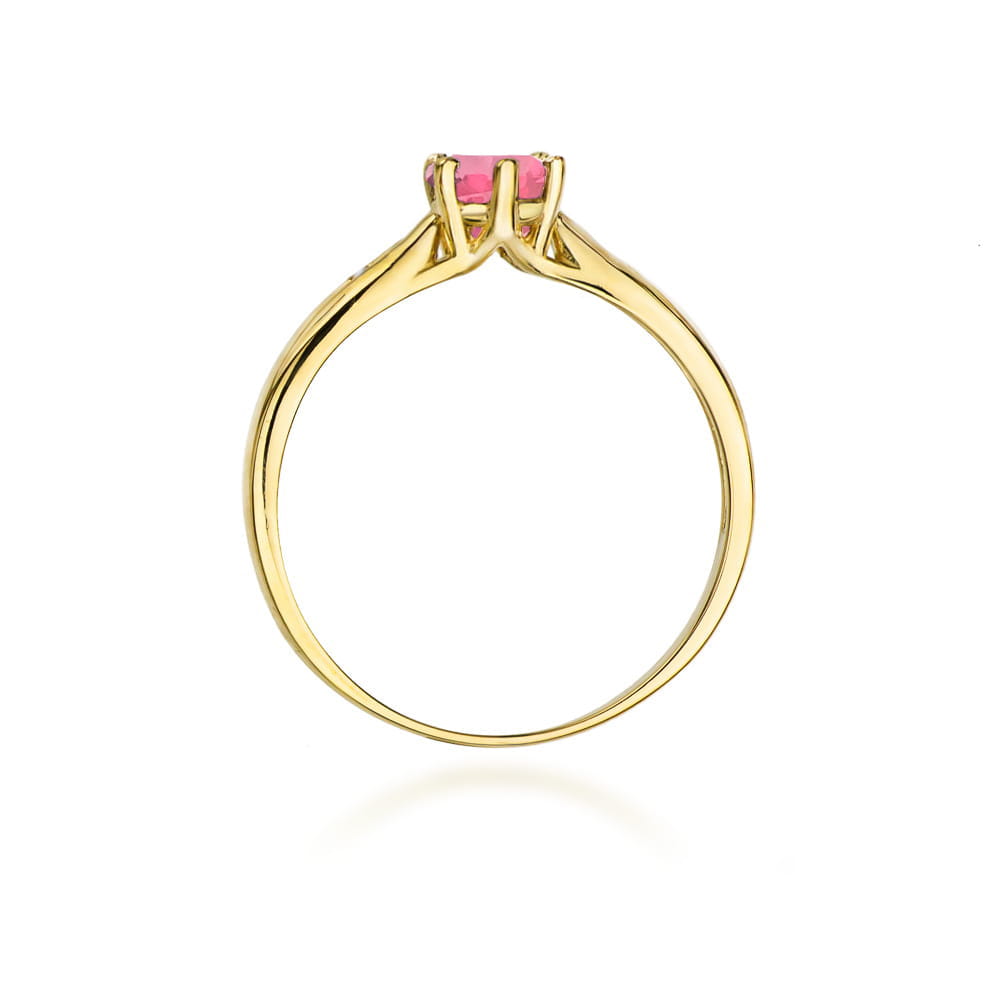 Gold Ring With Pink Topaz And Diamonds