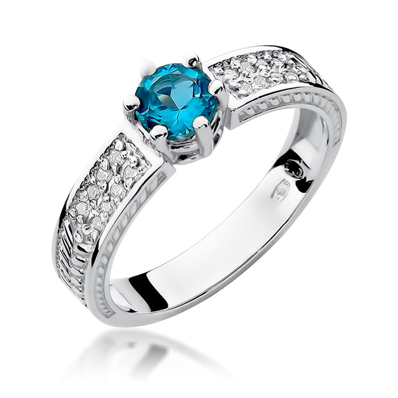Gold Ring With Topaz And Diamonds