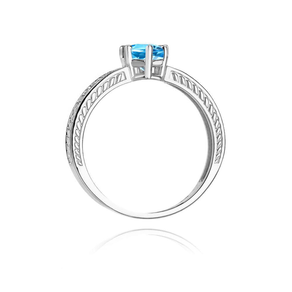 Gold Ring With London Topaz And Diamonds