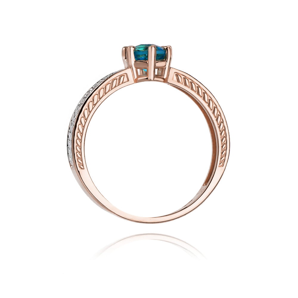 Gold Ring With Topaz And Diamonds