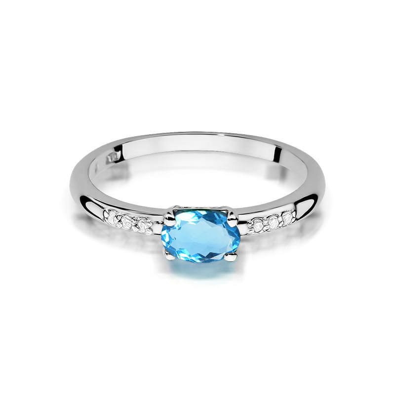 Gold Ring With Topaz And Diamonds
