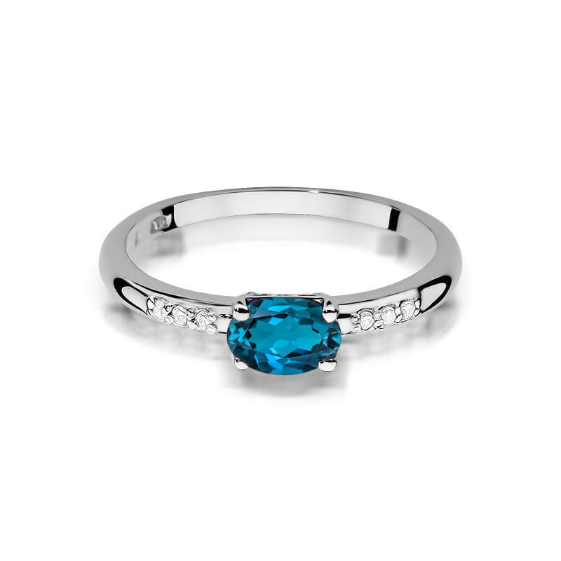 Gold Ring With London Topaz And Diamonds