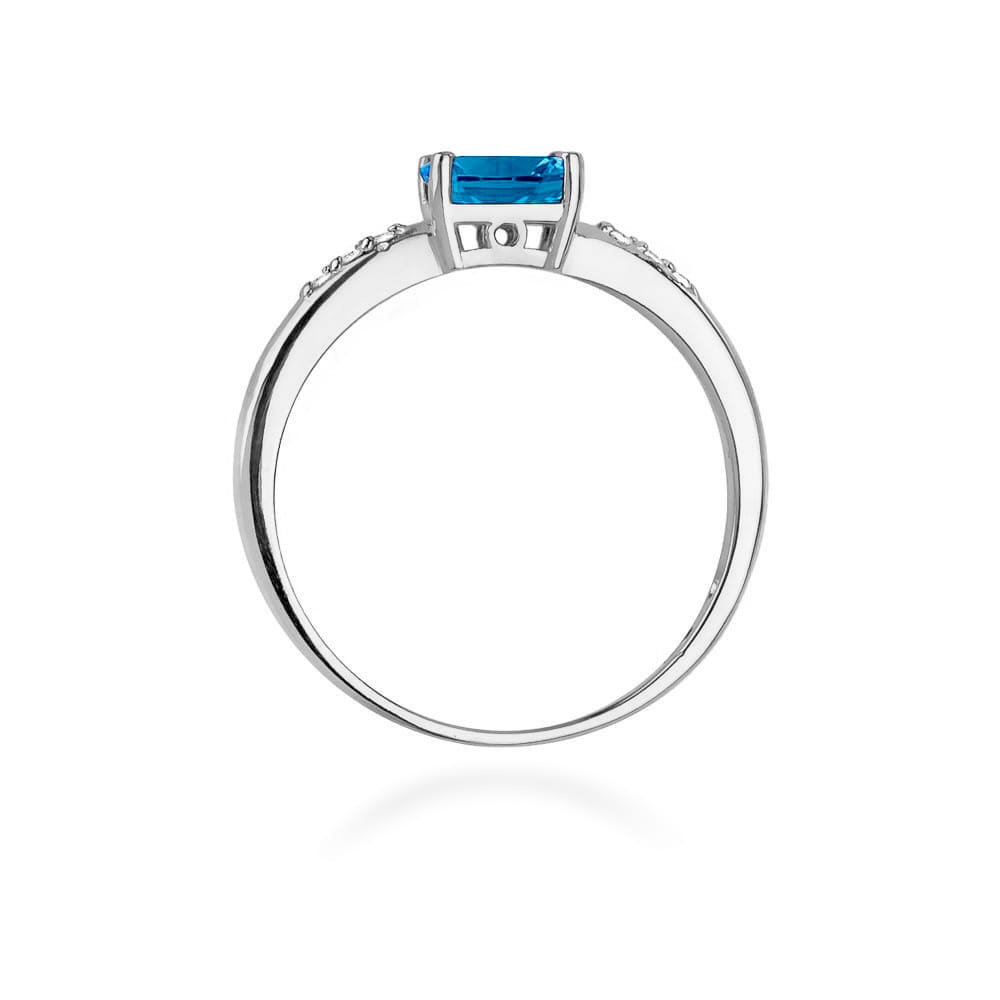 Gold Ring With London Topaz And Diamonds