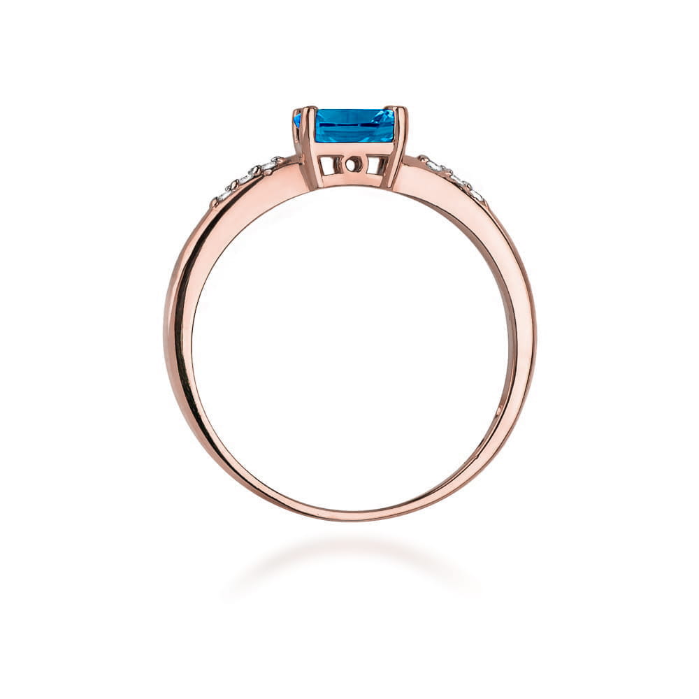Gold Ring With London Topaz And Diamonds