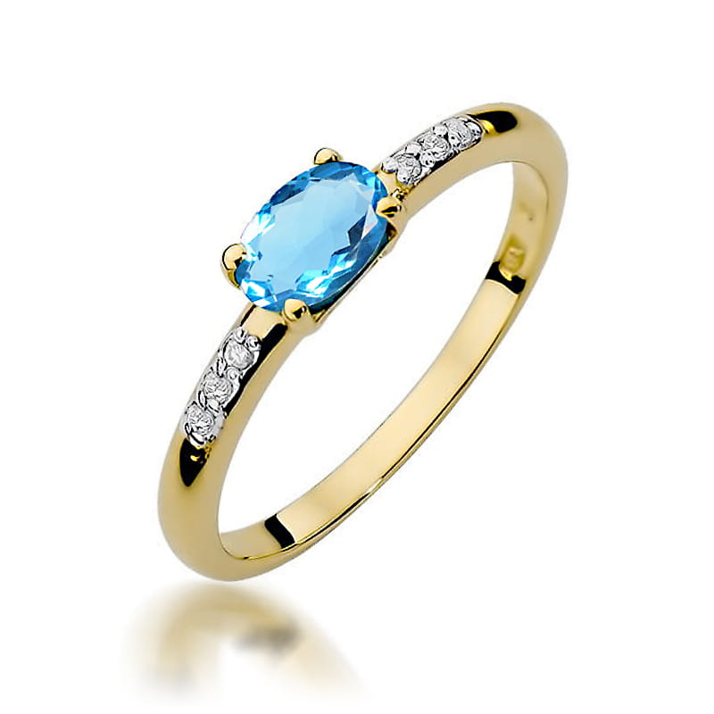 Gold Ring With Topaz And Diamonds