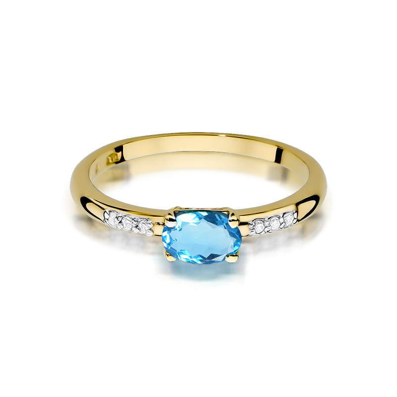 Gold Ring With Topaz And Diamonds