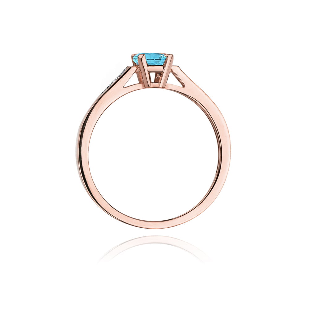 Gold Ring With Topaz And Diamonds
