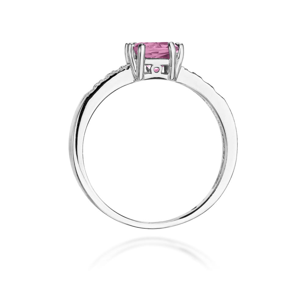 Gold Ring With Pink Topaz And Diamonds