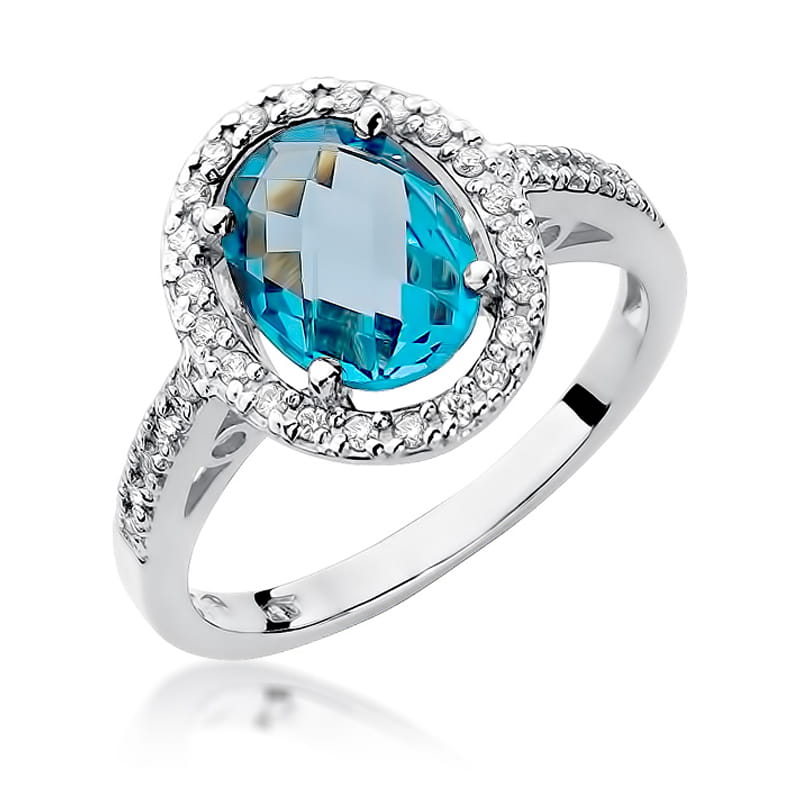 Gold Ring With Topaz And Diamonds