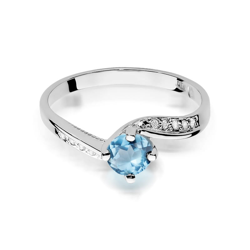 Gold Ring With Topaz And Diamonds