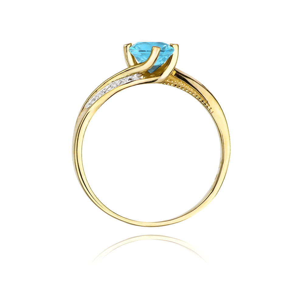 Gold Ring With Topaz And Diamonds