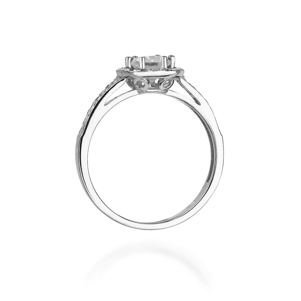 Gold Ring With White Sapphire And Diamonds