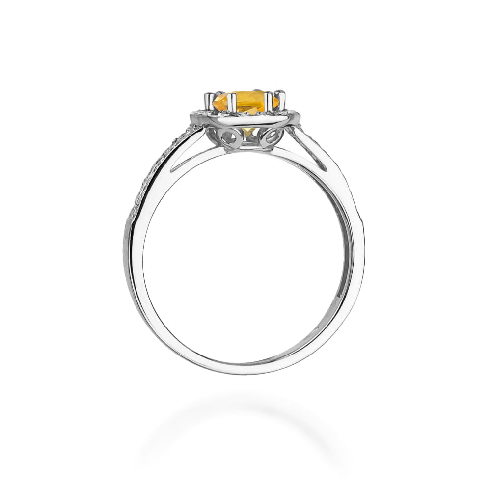 Gold Ring With Citrine And Diamonds
