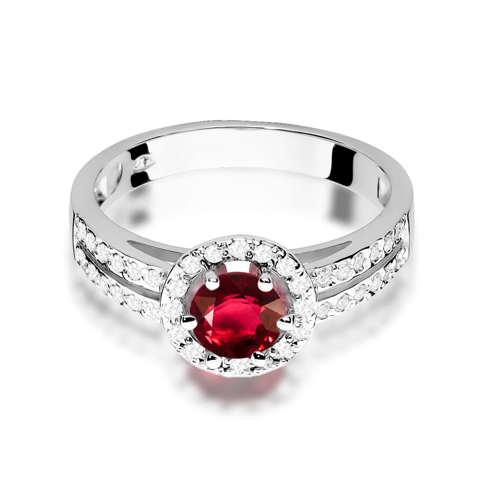 Gold Ring With Ruby And Diamonds