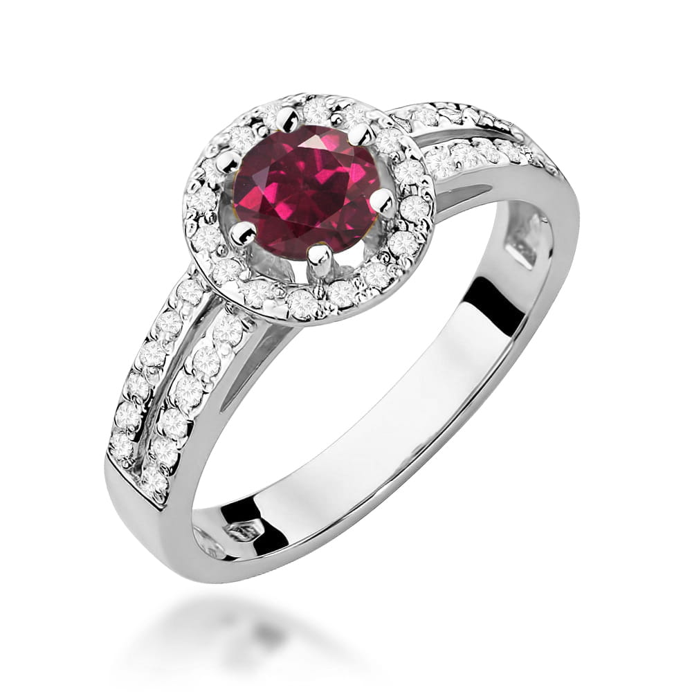 Gold Ring With Rhodolite And Diamonds
