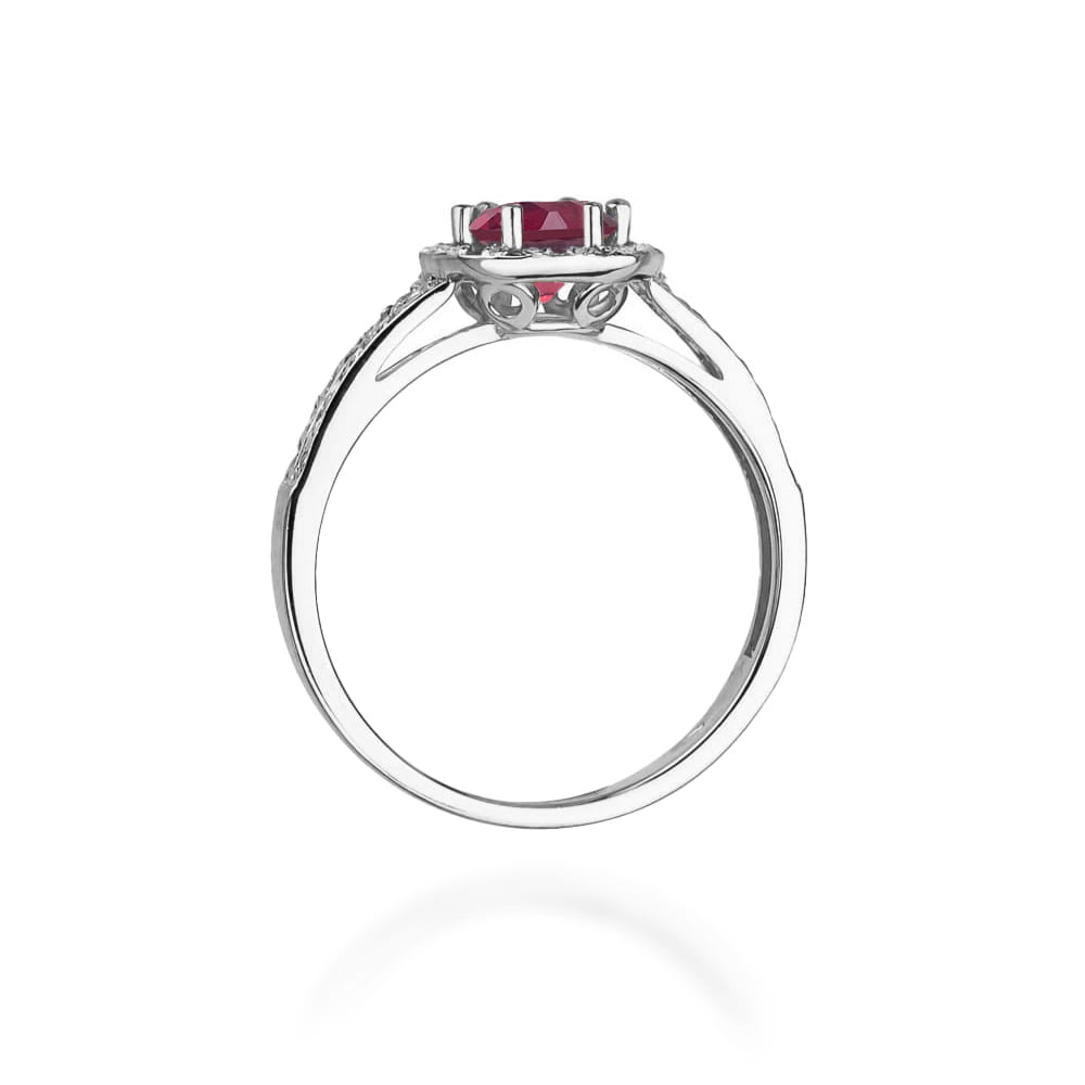 Gold Ring With Rhodolite And Diamonds