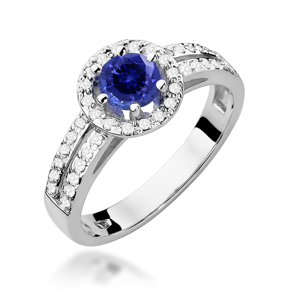 Gold Ring With Sapphire And Diamonds