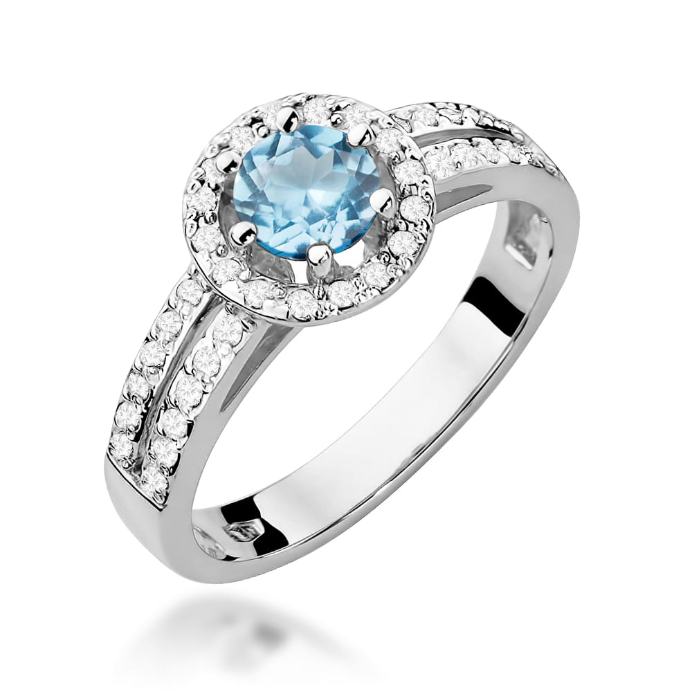 Gold Ring With Topaz And Diamonds