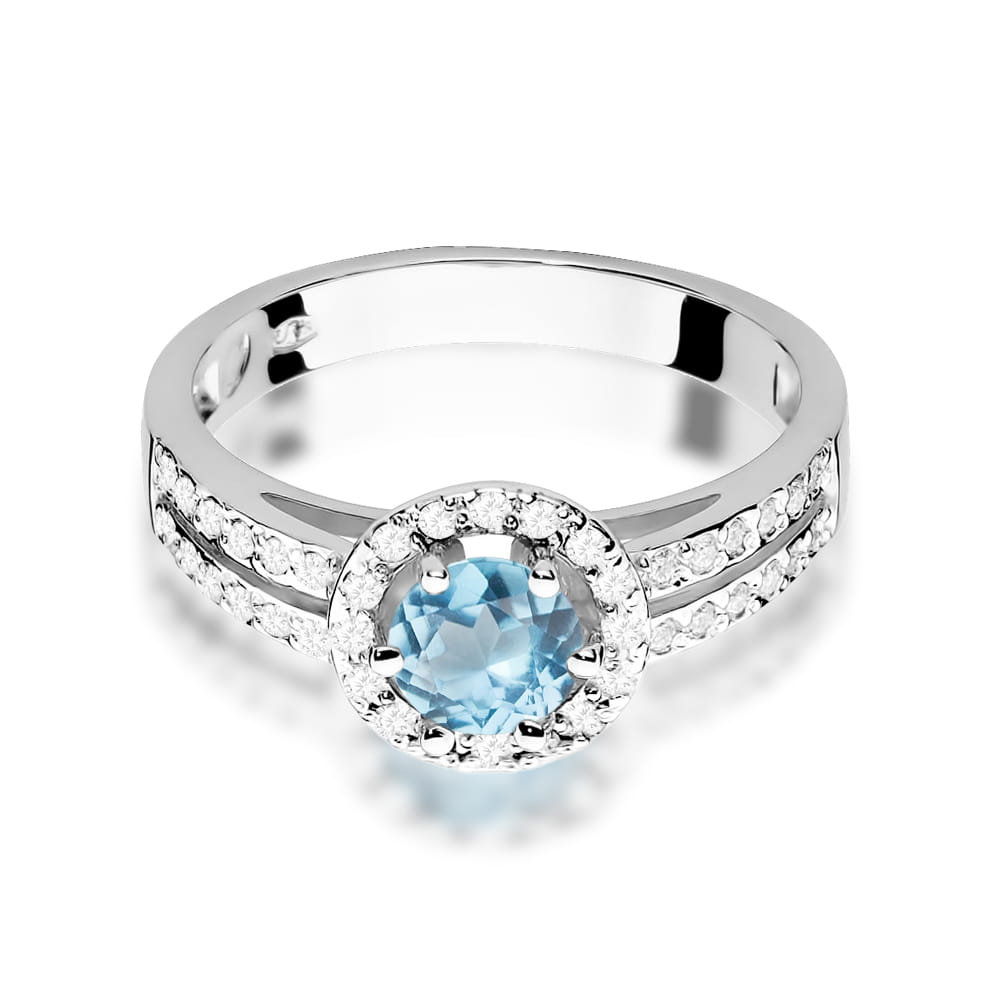 Gold Ring With Topaz And Diamonds
