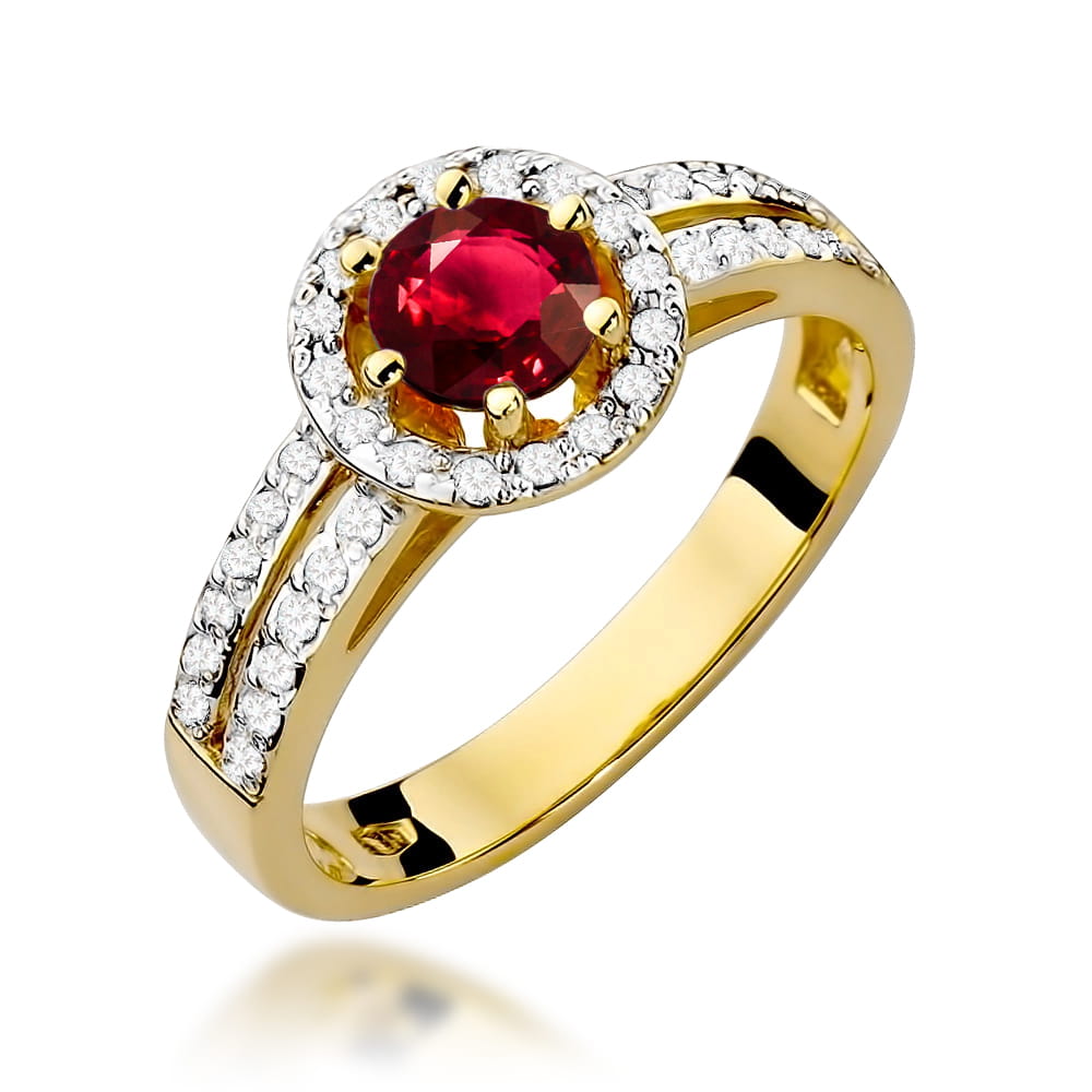 Gold Ring With Ruby And Diamonds