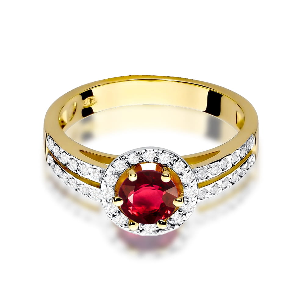 Gold Ring With Ruby And Diamonds