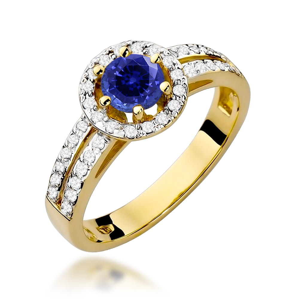 Gold Ring With Sapphire And Diamonds