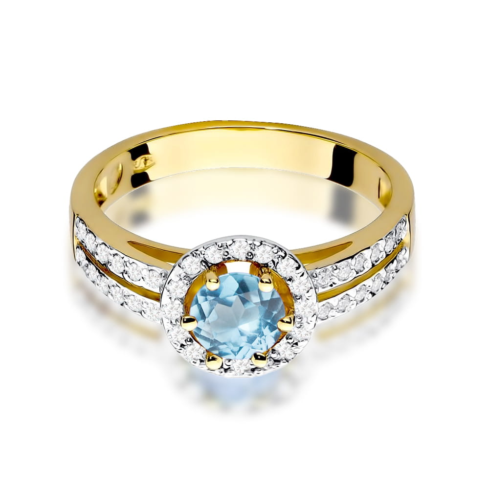Gold Ring With Topaz And Diamonds
